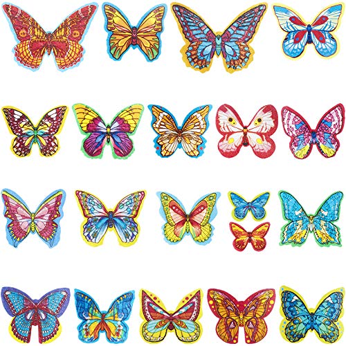 ITALIAN PIE - Mariposas en obleas comestibles para pasteles, helados o postres en general - 140 PCS en láminas precortadas - tamaños y colores surtidos - MADE IN ITALY