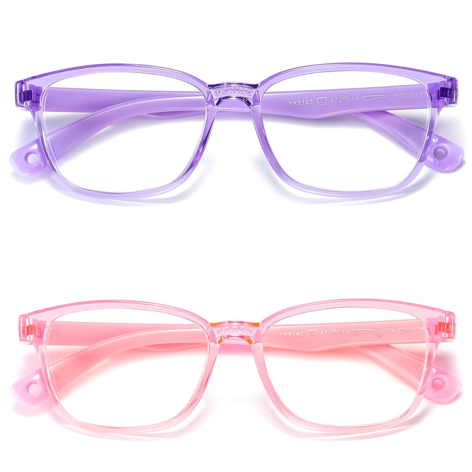 2 Pack Kids Blue Light Blocking Glasses, Eyestrain & Anti-Glare Glasses, Computer Reading Gaming TV Glasses for Boys Girls Age 3-12