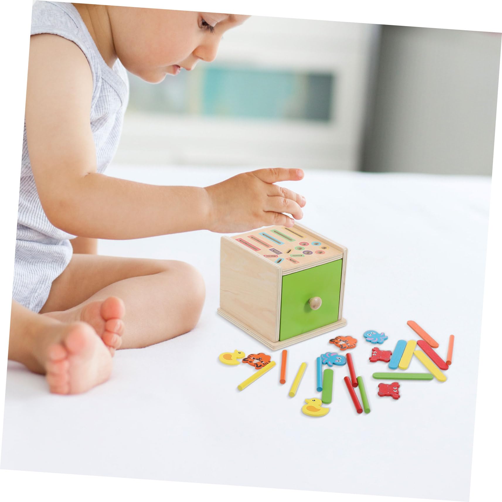 SOLUSTRE Juguete de Madera para Clasificación de Formas Montessori, 1 Juego