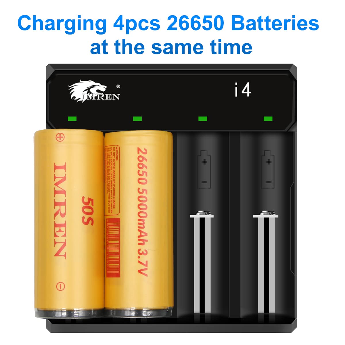 18650 Battery Charger,21700 Battery Charger,3.7V Lithium ion Rechargeale Battery for 3.7 Volt Battery 18650 18500 18350 10440 14500 16650 16340 20700 21700 26650 Batteries (4 Bay)