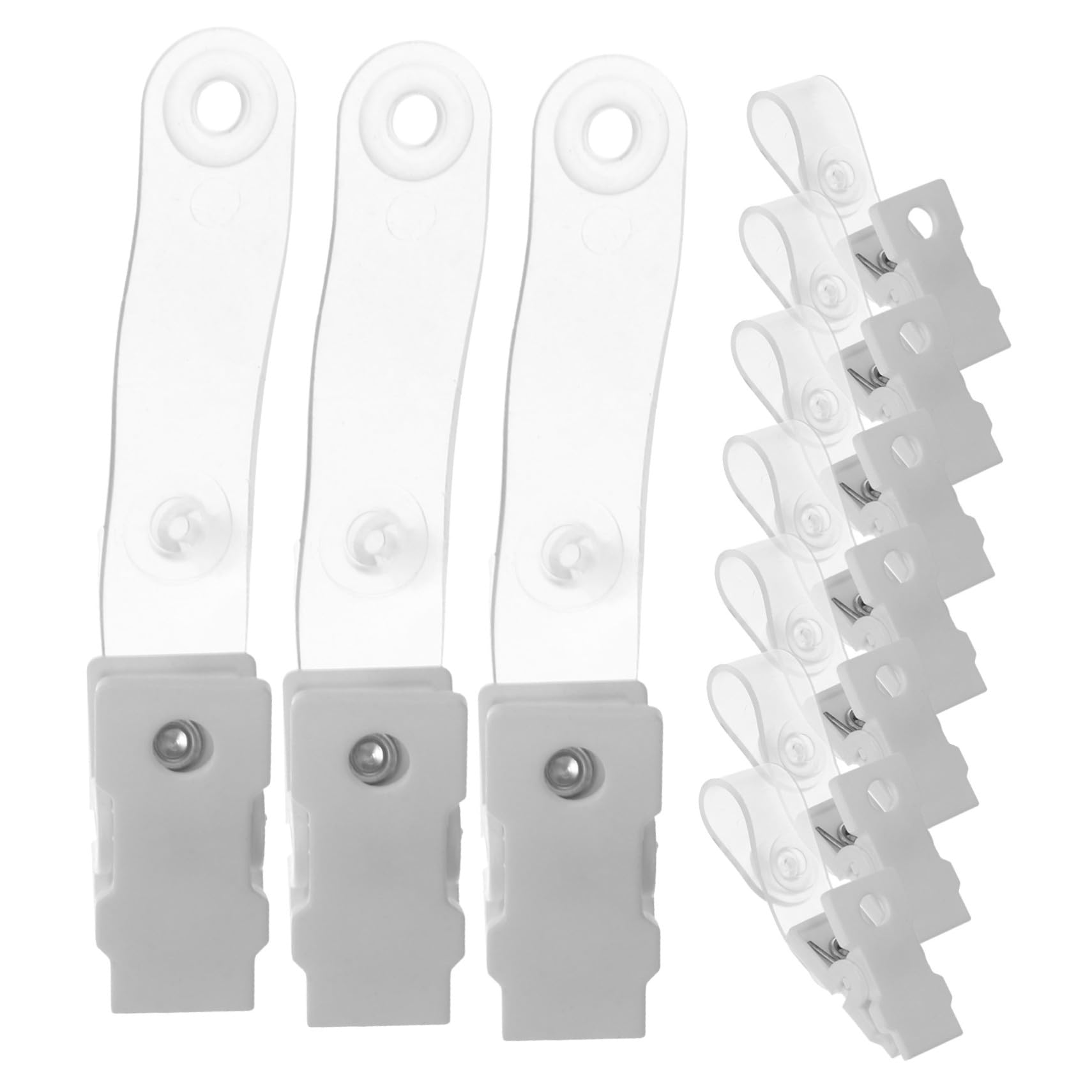 Mobestech Clip Porta Badge in Plastica Pvc Bianco 100 Pezzi con Clip a Coccodrillo Seghettata Porta Targhette Identificative per Lavoro e Fiere Piccole e Resistenti per Personale Medico