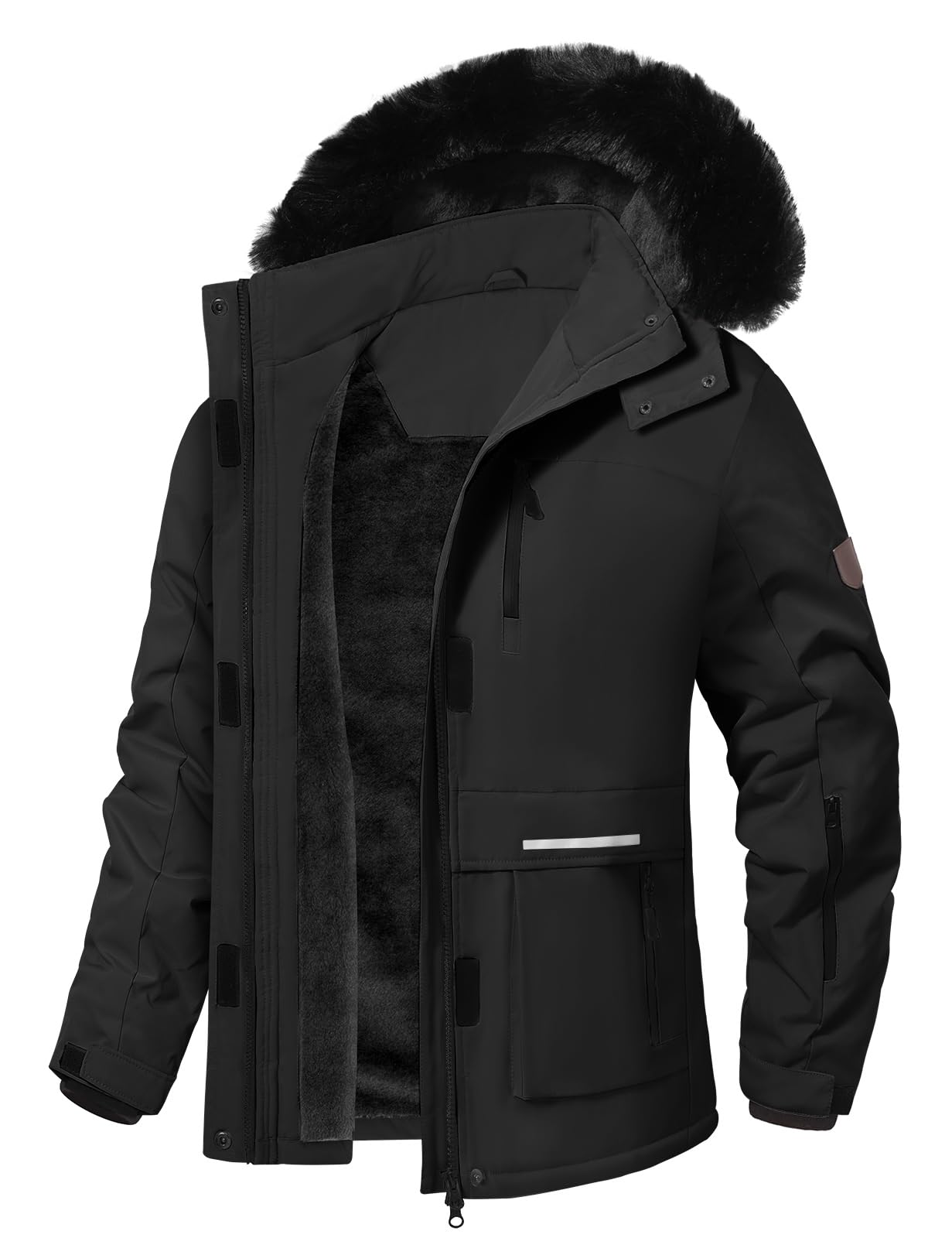 Voqeen Veste Ski Femme Blouson Femme Hiver Imperméable Pour la Montagne Veste Polaire Coupe-vent avec Capuche Amovible pour Femmes