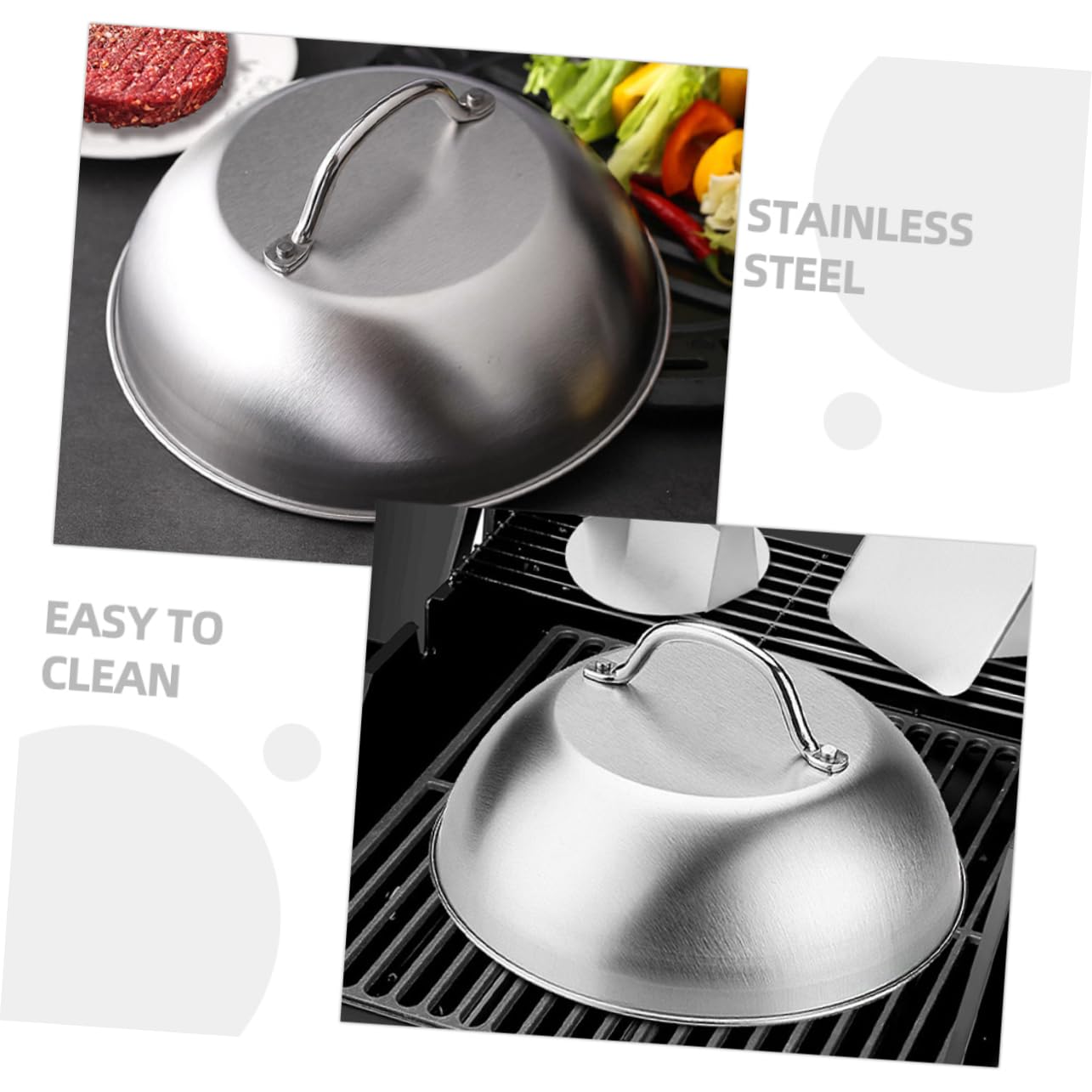 Cabilock Prensa Duradera Acero Inoxidable de Resistente Hamburguesas Tapa y Antiadherente con Herramienta Hacer Filetes para Cocina DIY
