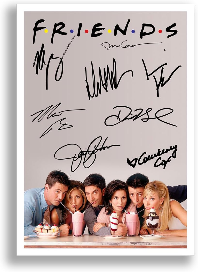 FRIENDS Cast Signed Autograph A4 Poster Photo TV Show Series Season Framed Memorabilia Gift Jennifer Aniston Courteney Cox Matthew Perry (A4 POSTER ONLY)