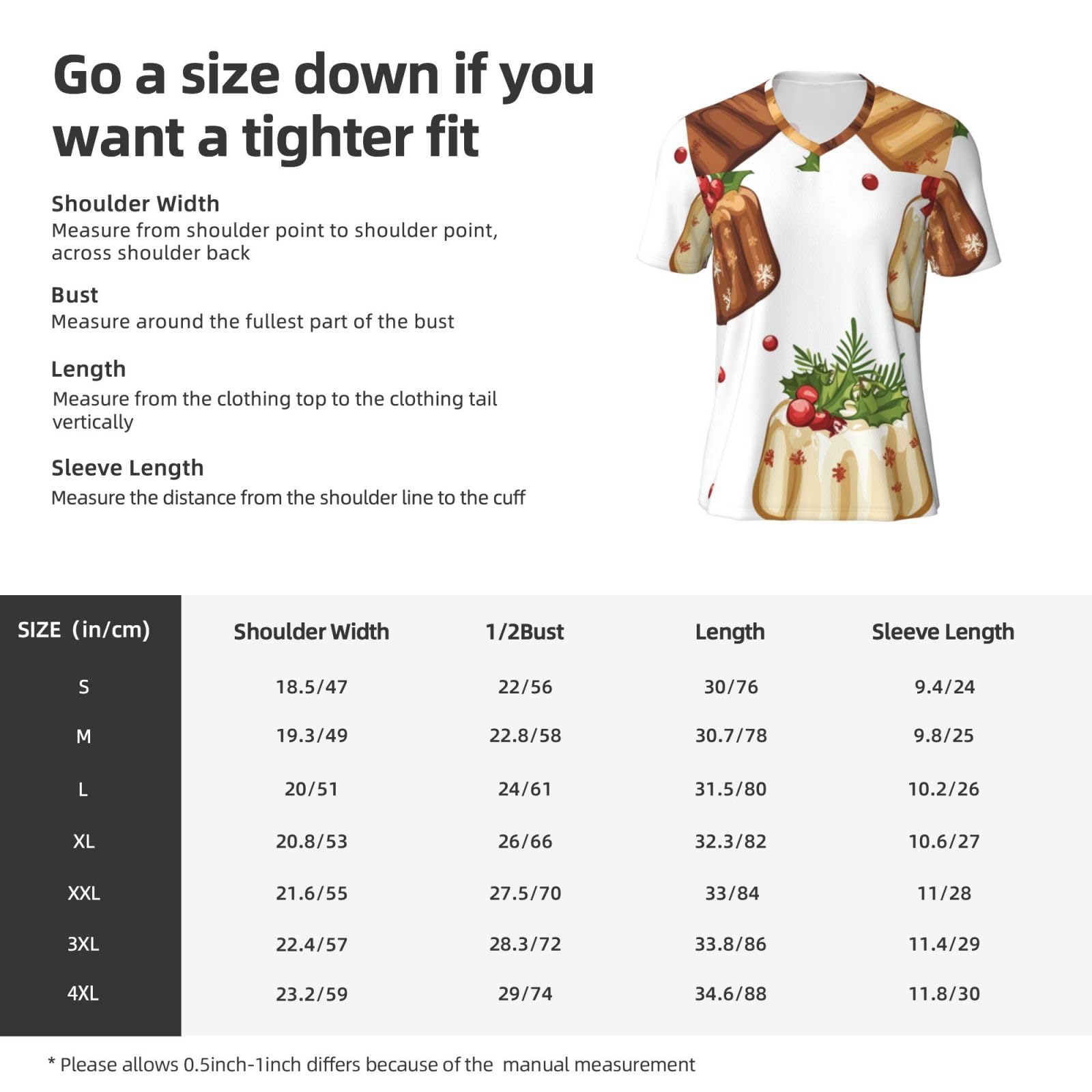 Stylish Athletic Sports Jersey Christmas-Cakes-Pattern Men's Rugby Jersey X-Large Black