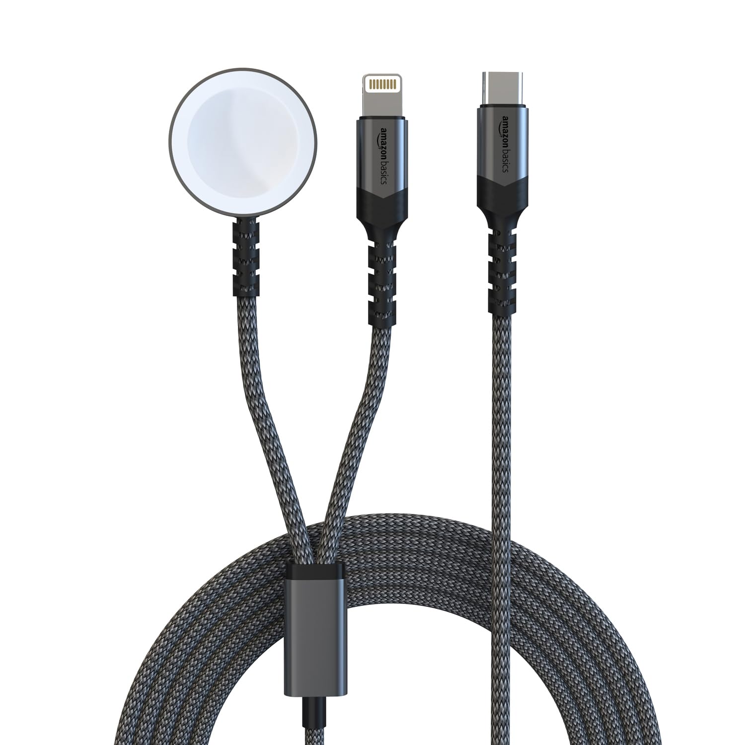amazon basics 2in1 Type C to Lightning 27W Cable 3A Fast Charging Cord With Smart Watch Charger, Nylon Braided, 480 Mbps Data Transfer & Sync, Compatible with Apple Watch, iPhone, iPad - 1.25 Meter (B0CTHRJGYC) Amazon Price History, Amazon Price Tracker