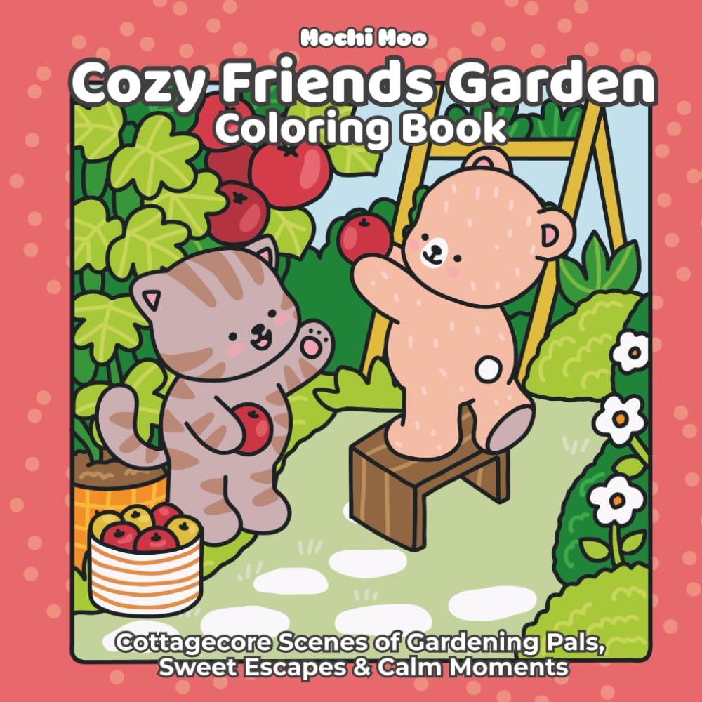 Cozy Friends Garden: Cottagecore Scenes of Gardening Pals, Sweet Escapes & Calm Moments: Coloring Book for Adults and Teens with Sweet Fuzzy Garden ... and Adventures (The Cozy Garden Series)