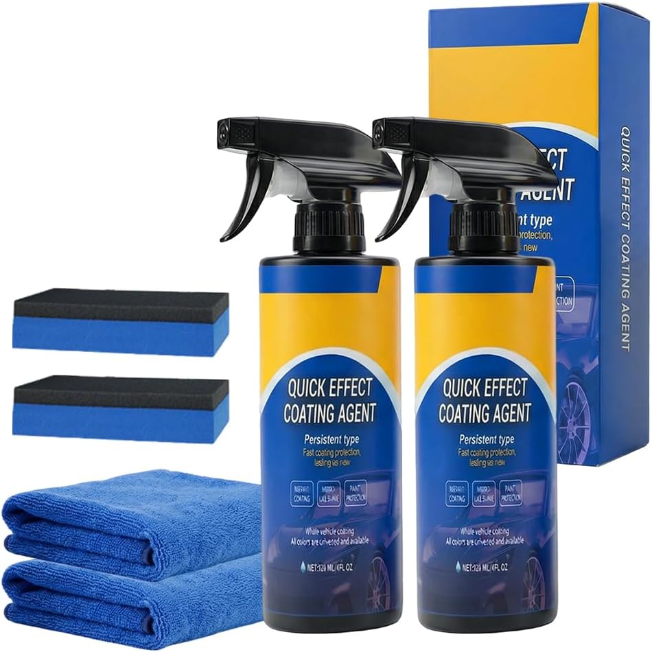 Quick Effect Car Coating Spray, Waterless Wash & Polish, Car Coating Spray for Shine & Protection, Quick Acting Paint Protection and Glass Cleaner (3pcs)