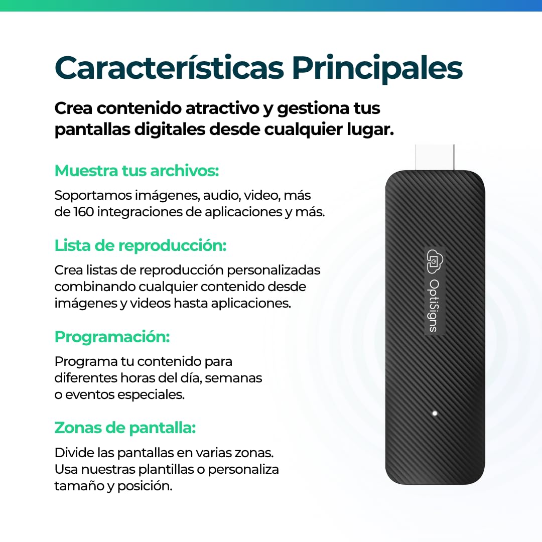 OptiSigns Reproductor de señalización Digital Android Stick - Enchufe de la UE