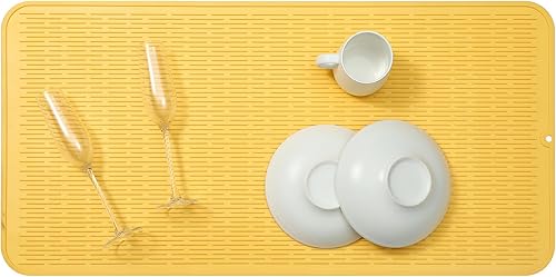 Miniatura 689 de Tapete de silicona para secado de platos para múltiples usos, fácil de limpiar, ecológico, resistente al calor, tapete de silicona para encimera