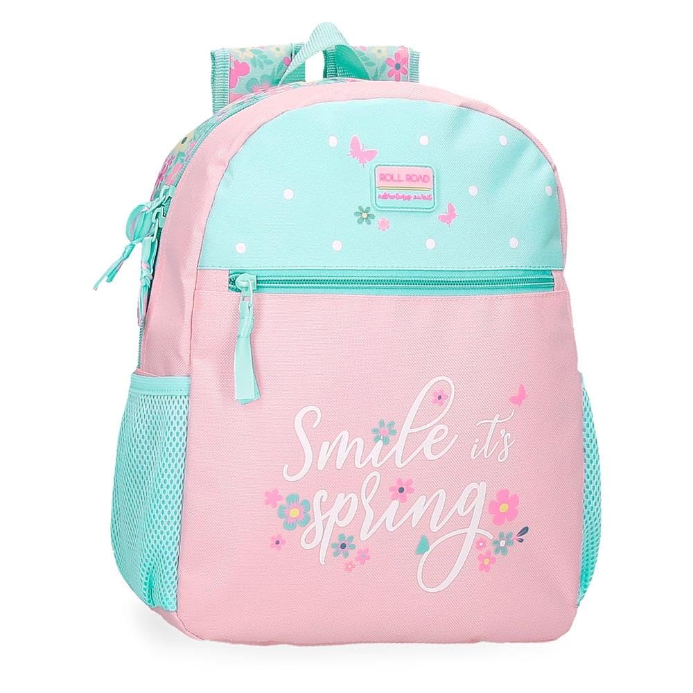 ROLL ROAD Spring Dream Mochila Escolar Adaptable a Carro Multicolor 27x33x11 cms Poliéster