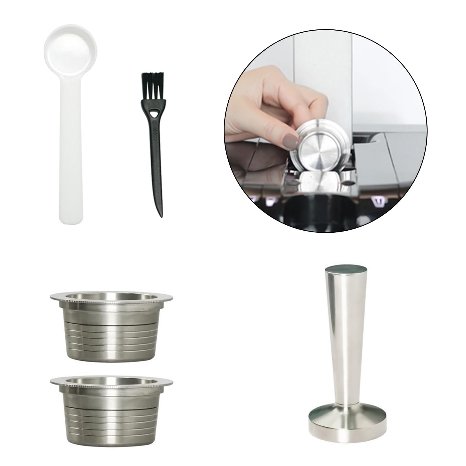 Cáscara de cápsulas de café de acero antioxidante, apta para varias marcas, filtro reutilizable, apto para lavavajillas para frescura, preparación de café molido, cápsulas recargables