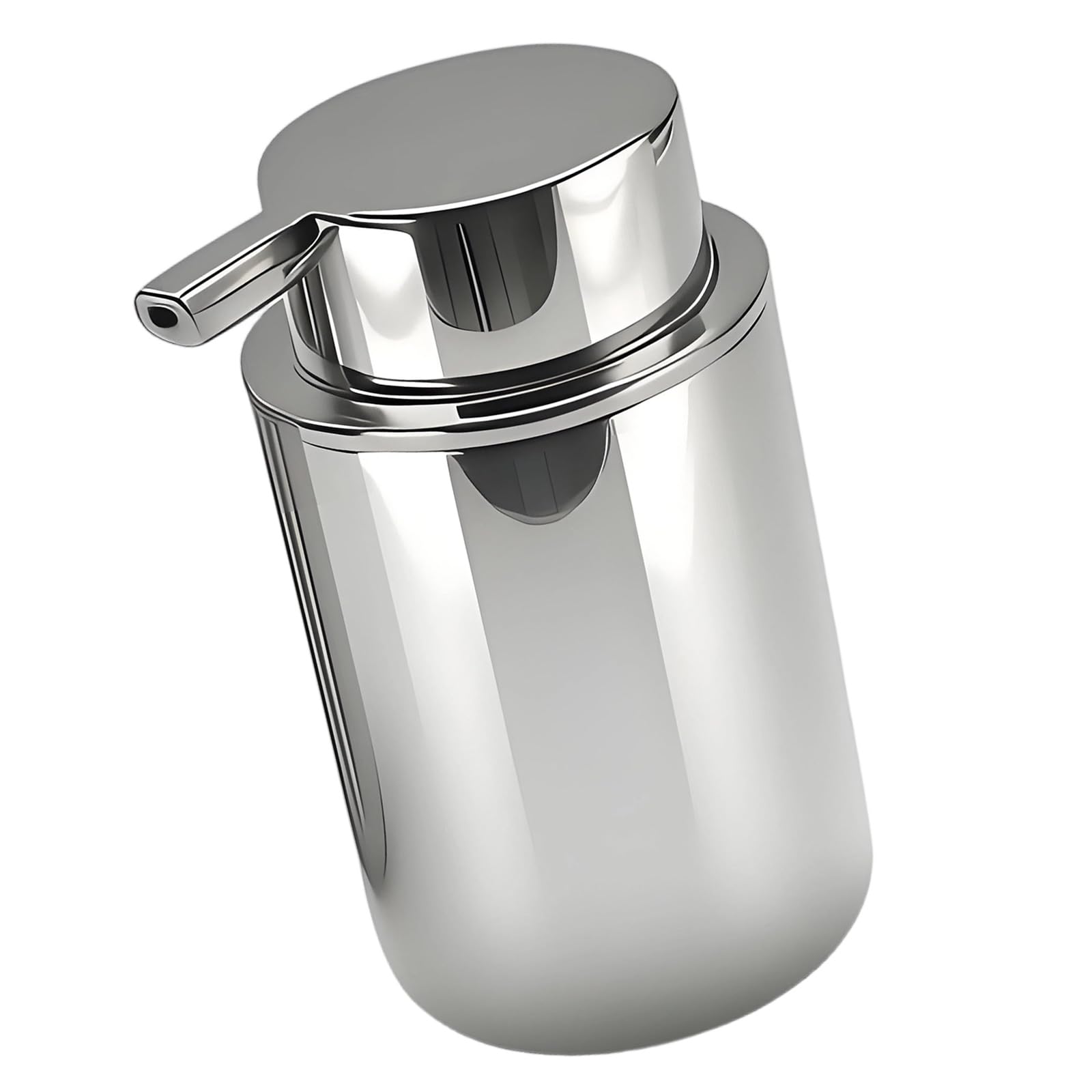 Stainless Steel Liquid Soap Dispenser Easy to Press Refillable Lotions Dispenser Bathroom Accessories Liquid Container for Kitchen & Bathroom Countertop