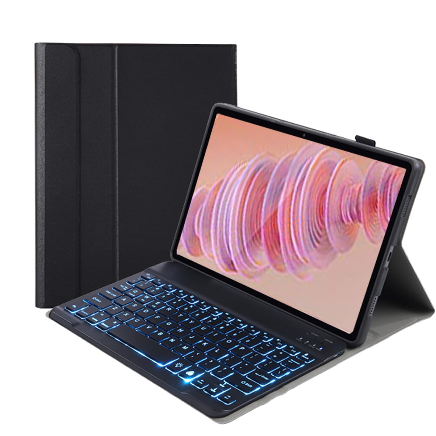 leleyo Custodia Tastiera Retroilluminata per Lenovo Tab Plus 11.5 pollici Cover Magnetica con Tastiera wireless Bluetooth rimovibile per tablet Lenovo Tab Plus 11.5" 2024 QWERTY, nero