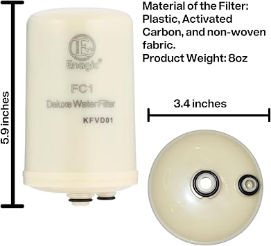 Water Filter Replacement Kit FC1 replaces the Enagic Leveluk F8 and HG-N filters on K8, SD501, and JRIV machines. Includes 1 FC1 Water Filter, 2 Cleaning Powder, 1 Reminder