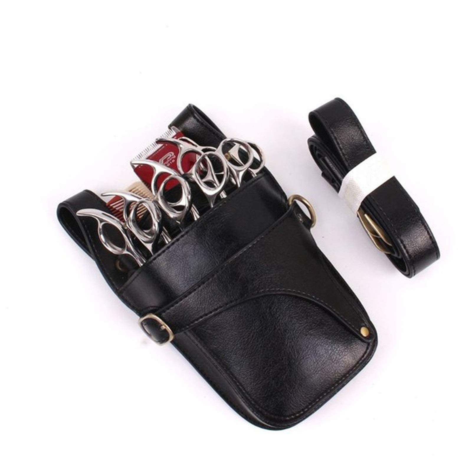 FDEFIRTFG Hairdressing Tool Belt Bag, Hairdresser Hairdressers Barber PU Leather Shears Hairdressing for(Noir)