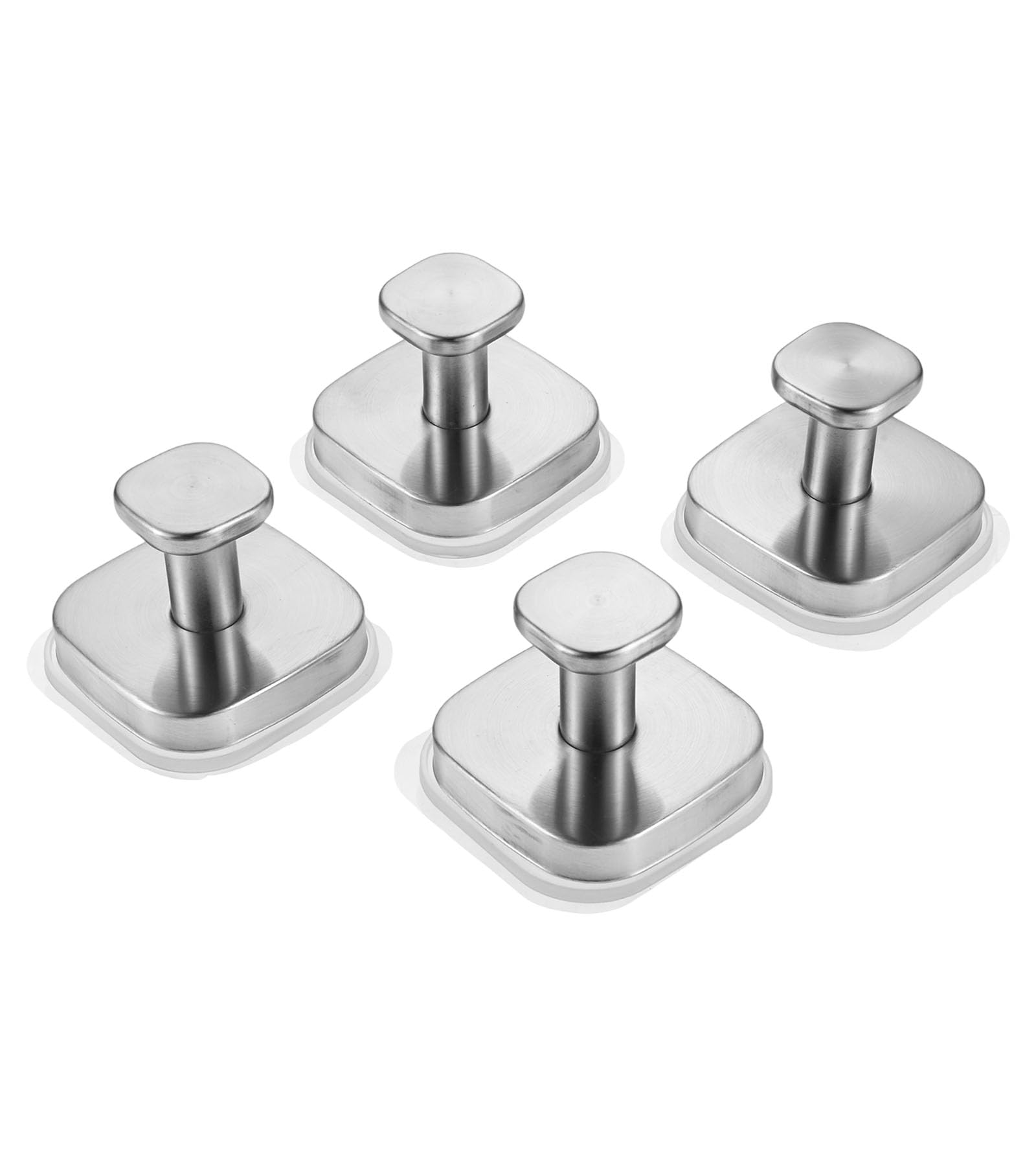 SPBIFIX 4 Pack Polished Silver Stainless Steel Suction Cup Hooks