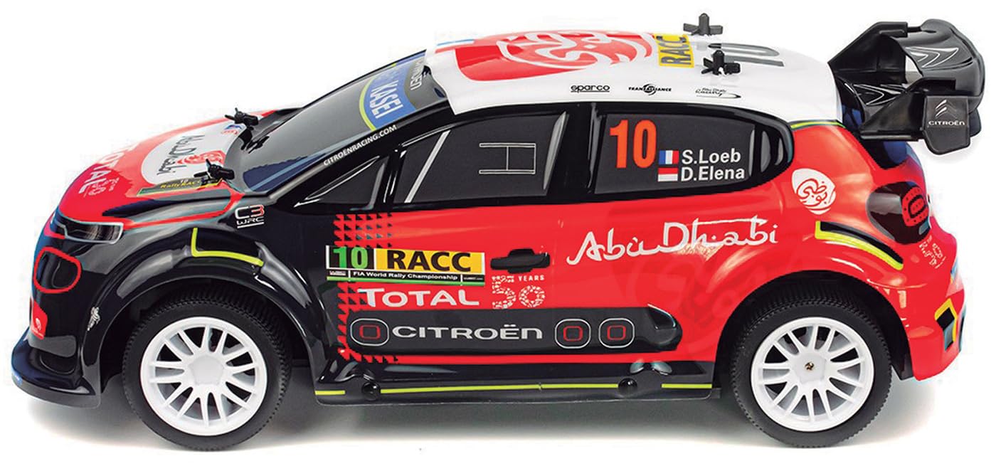 Ninco - NincoRacers Citroën C3 WRC Oficial del Campeonato Mundial de Rallyes. Escala 1/10. Coche teledirigido. 2.4GHz Color: Rojo y Negro. Medidas: 42 cm x 13,5 cm x 20 cm (NH93150)