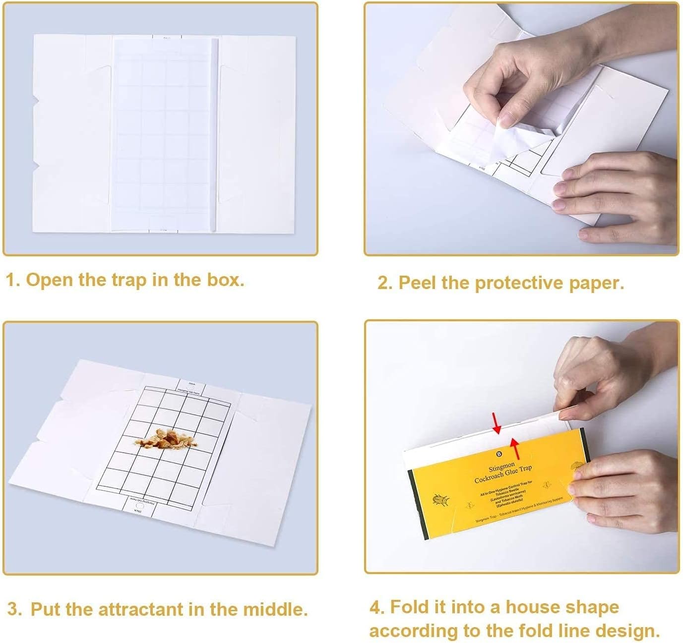 24 Pack Roach Traps Roach Killer Indoor Infestation, Cockroach Killer Indoor Home Bug Glue Trap Sticky Traps for Insects