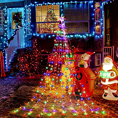 Qulist Colored Christmas Decoration Dipper Star String Lights,315 Led Christmas Tree Lights[8 Modes & Waterproof],With 11 Inch Lighted Star For Halloween Xmas New Year Holiday Birthday thumb #4