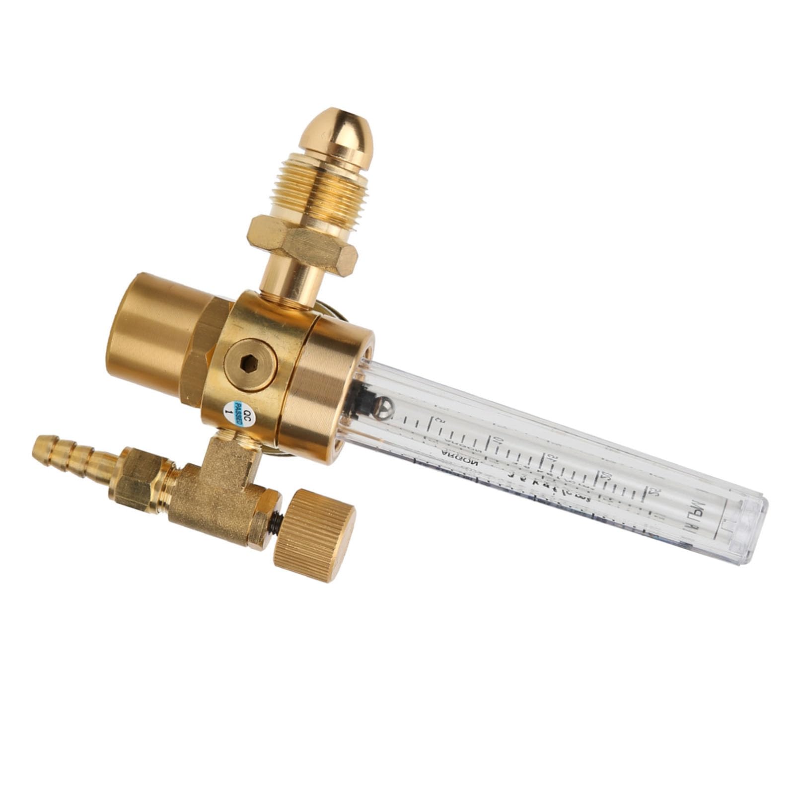 Regulator ciśnienia argonu | CGA580 mosiężny przepływomierz z podwójnym wyświetlaczem | Reduktor gazu spawalniczego 0-3500 PSI TIG MIG | Gwint zewnętrzny G5/8 i standardowy wylot