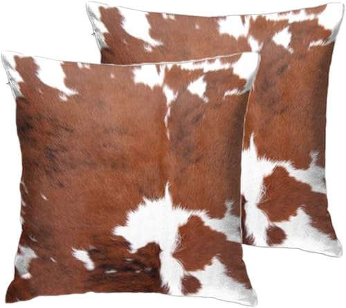 Fundas de almohada de terciopelo con estampado de piel de vacuno para sofá, decoración del hogar, funda de cojín cuadrada decorativa de granja, disponible en Yaxa Costa Rica