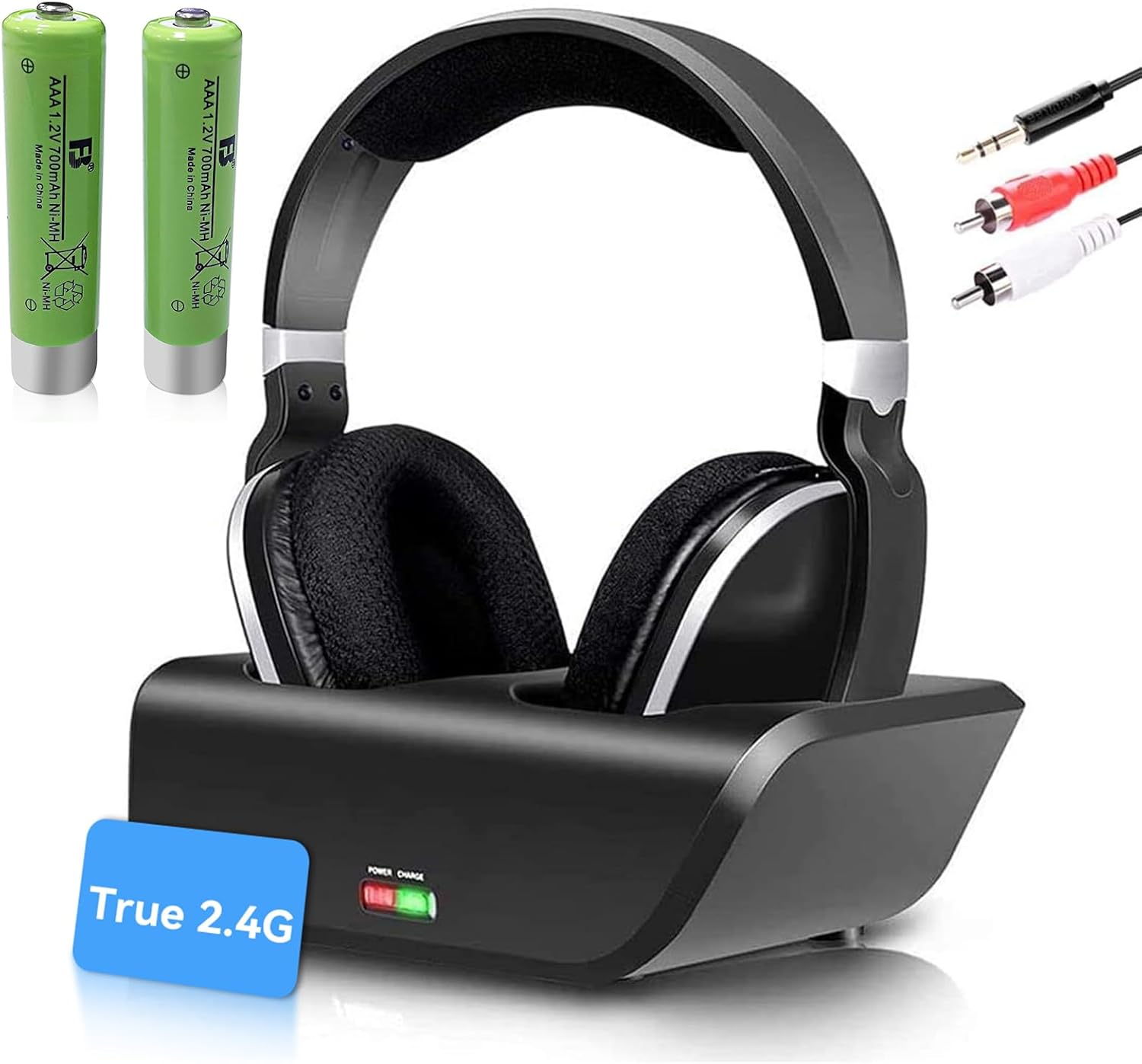 ANSTEN ADH300 Wireless TV Headphones, Transmitter, Cables, and Batteries