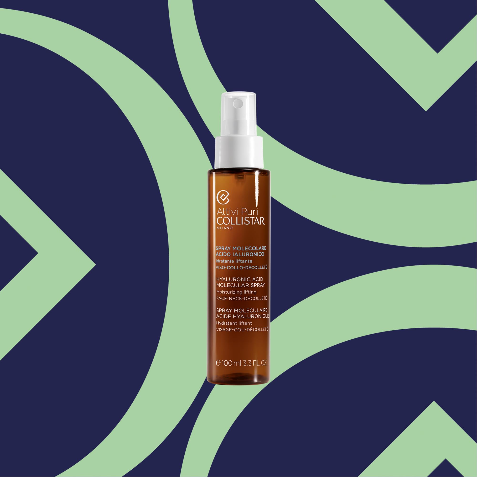 Collistar Attivi Puri Spray Molecolare Acido Ialuronico, Spray Idratante Liftante per Viso, Collo e décolleté, Contrasta le Rughe e Rinfresca il Make-up, per Tutti i Tipi di Pelle, 100 ml