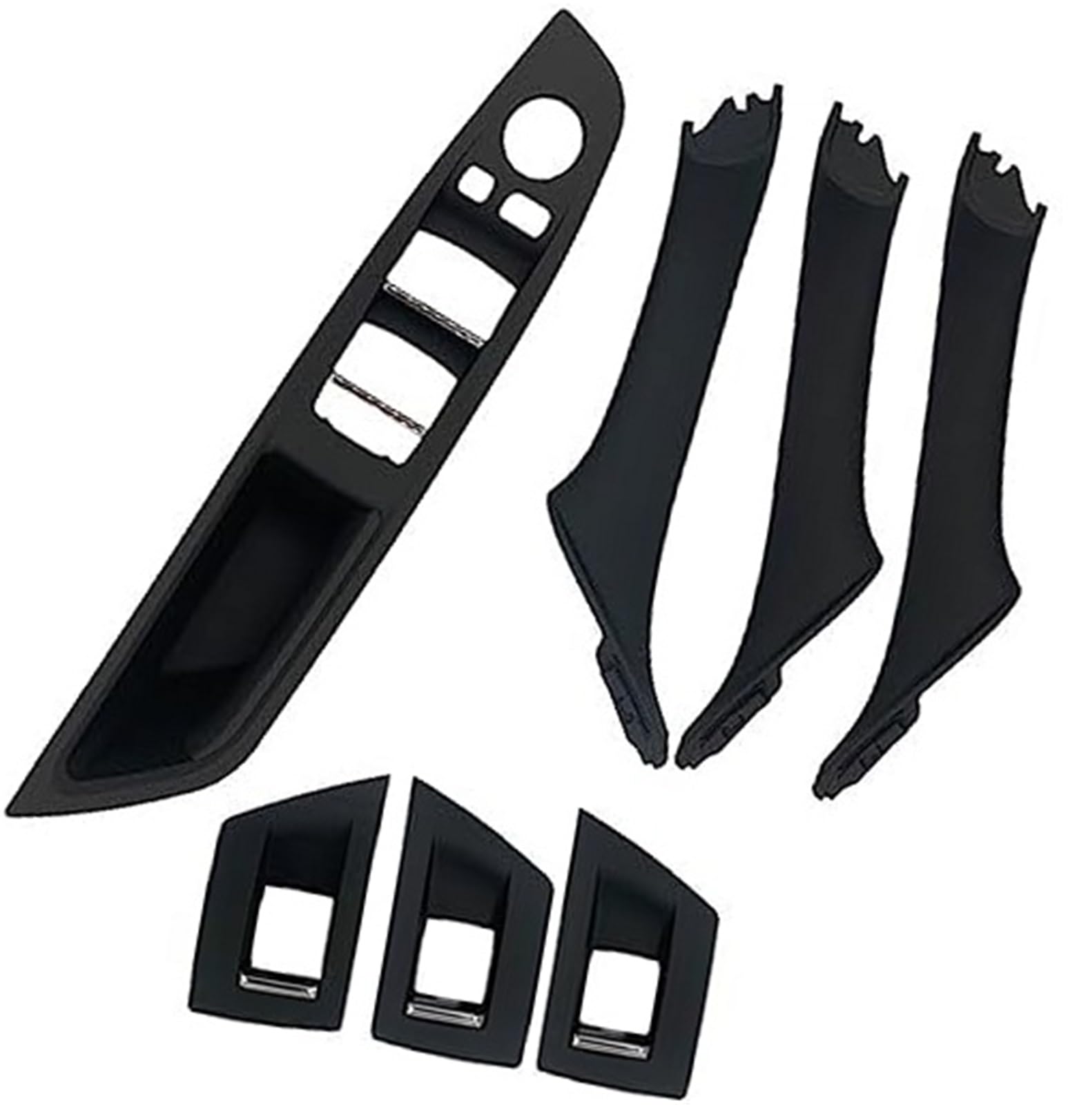Yurefax Car Door Handle Trim Ponnyc Car Inner Interior Door Handle, for Bmw, for 5 for Series F10 F11 F18 520 523 525 528 530(Black)