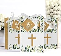 Vista 2 de Big Dot of Happiness Elegant Cross - Cajas de recuerdo de fiesta religiosa - Juego de 12