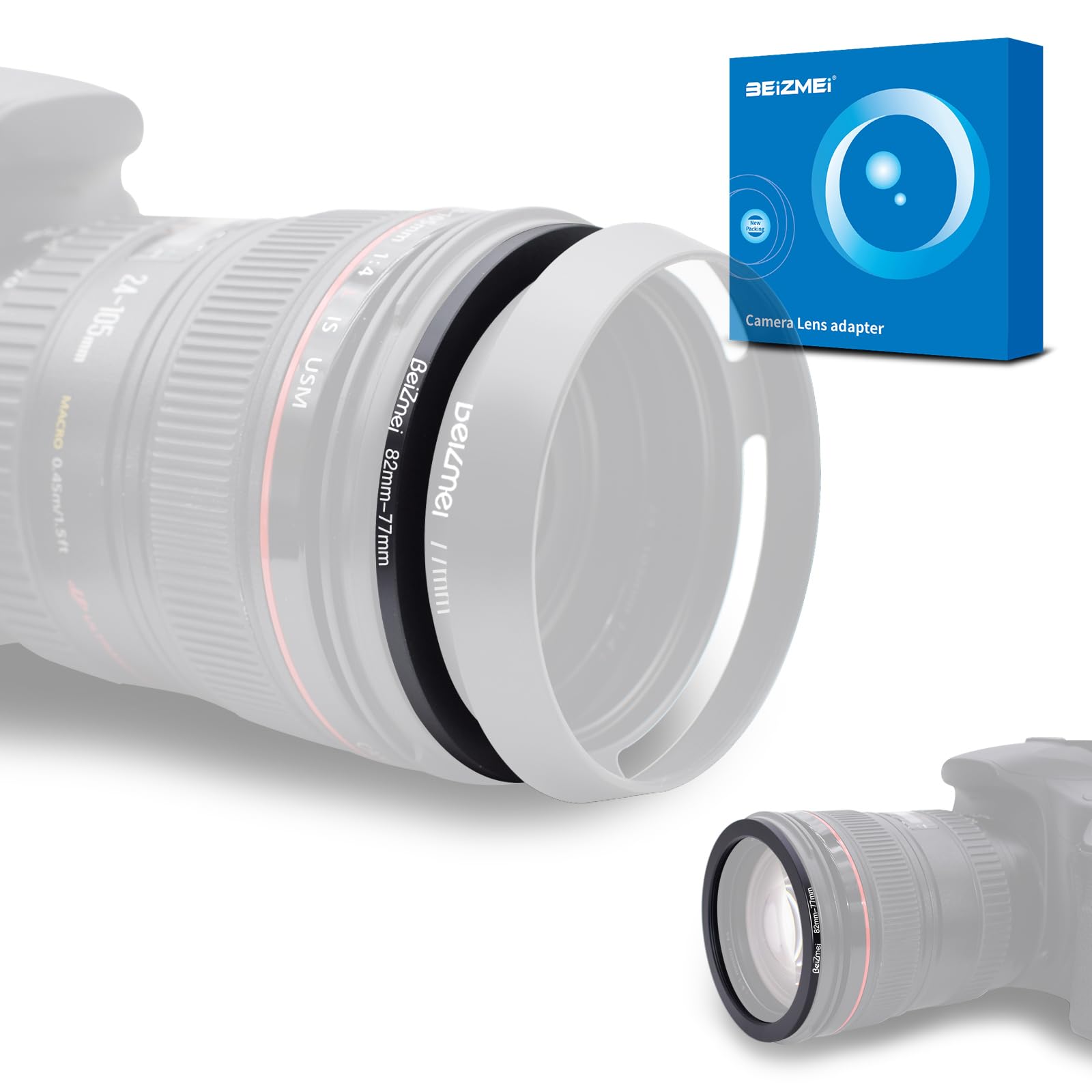 82mm a 77mm Anelli Adattatore Filtro Lente Compatibile con tutte 82mm le Obiettivo a 77mm UV ND CPL filtro,82mm lens to 77mm Filtro Ring
