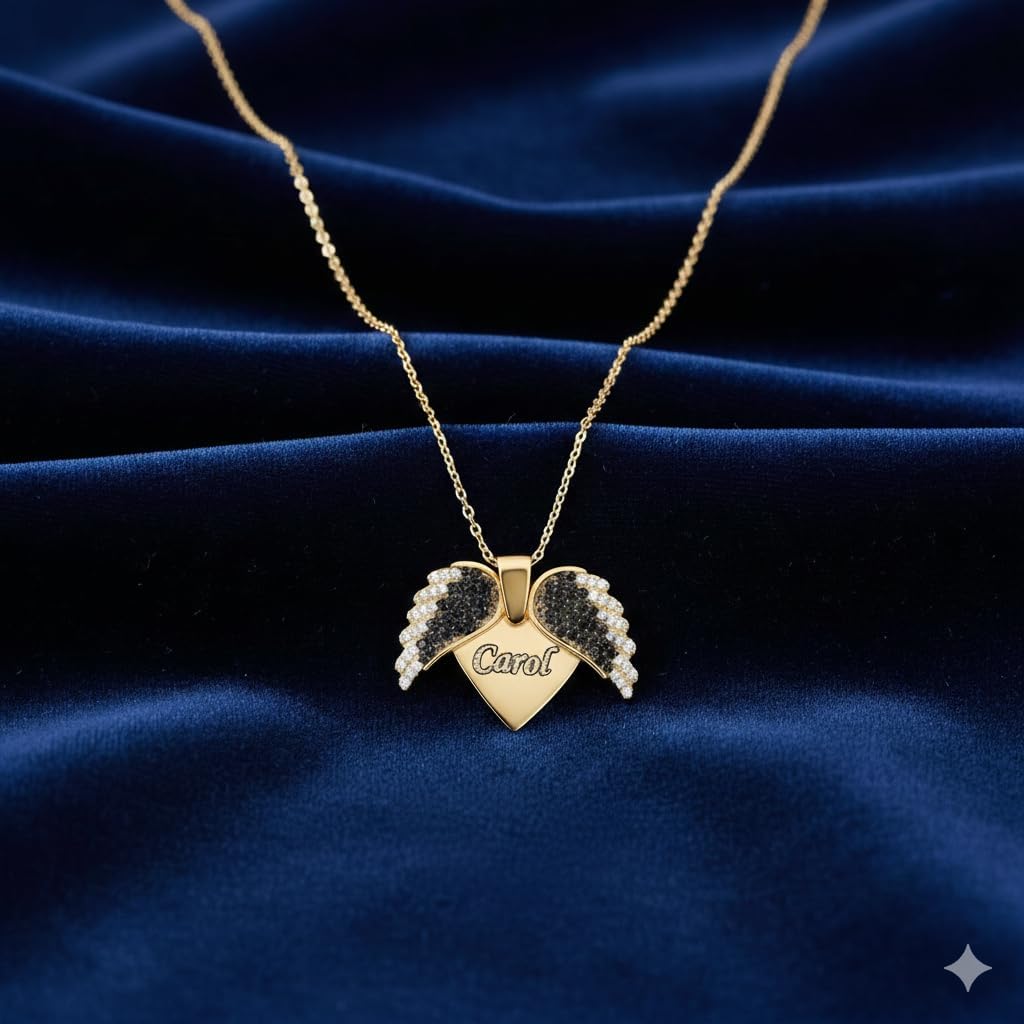 Sterling Silver Angel Wings Necklace for Women, Guardian Angel Necklace with Wing Pendant, Silver Pendant Gift - Image 2