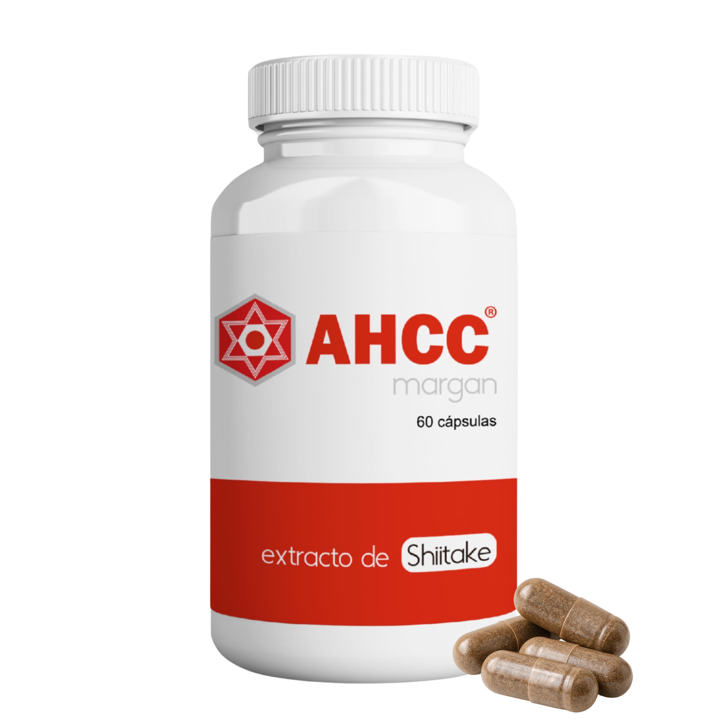 AHCC Margan® de Margan Biotech, 60 Cápsulas | AHCC®-Estándar-FG Micelio del Hongo Shiitake | Alta concentracion de Alfa Glucanos | Hongos Medicinales para Sistema Inmunológico y Defensas