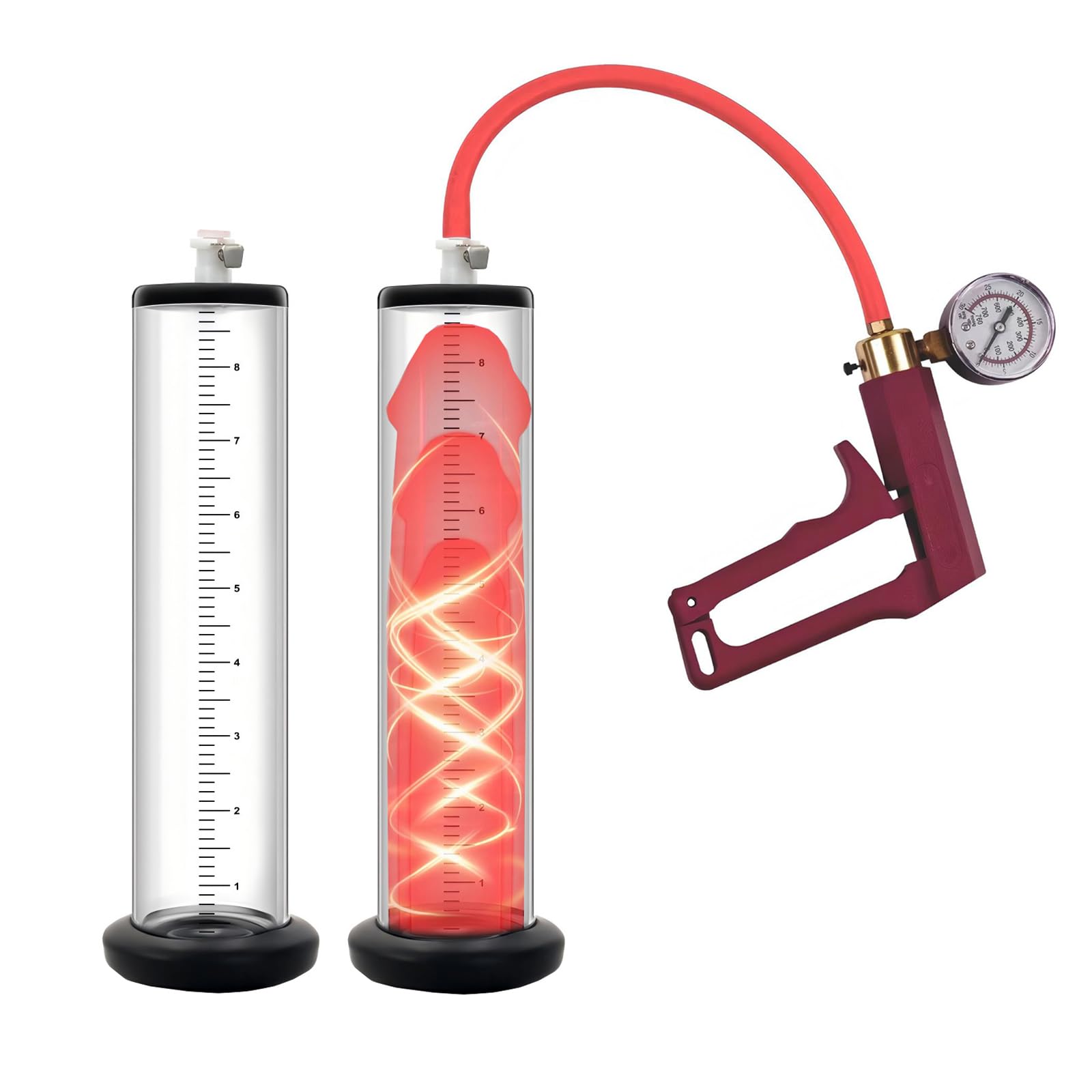 Amazon.com: Penis Pump with Nylon Handle Dick Pump with Pressure Gauge  Manual Penis Pumps with Dial Sex Toys