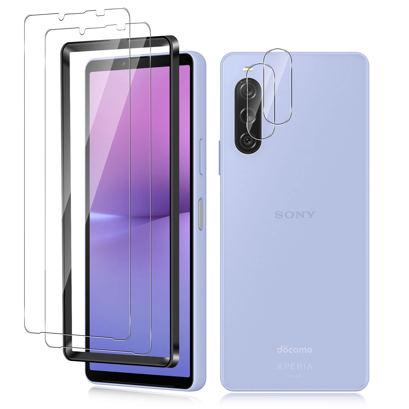 Amazon | 【2+2枚セット】For Sony Xperia 10 V ガラスフィルム（2枚  