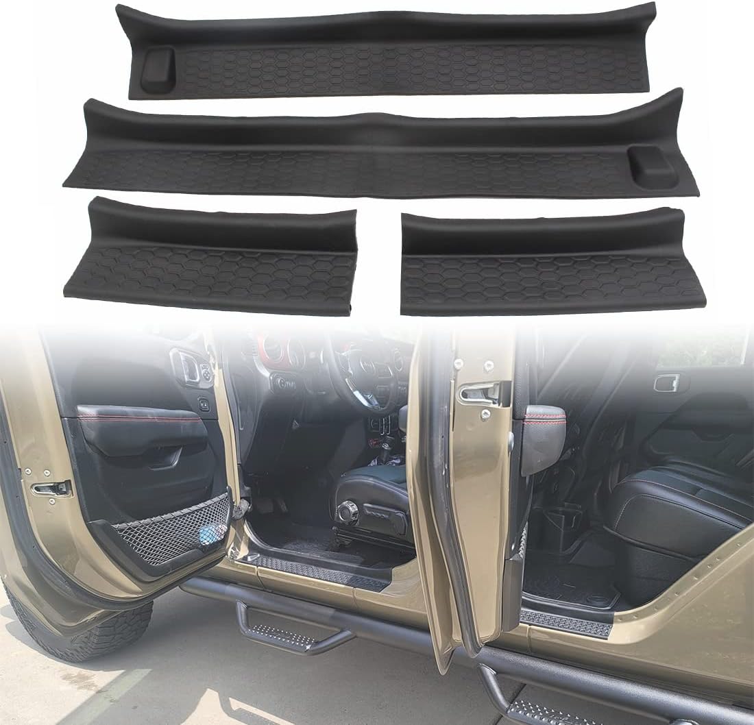 Wocch for Jeep JL Door Sill Guards 4 Door Entry Guard Protector Black