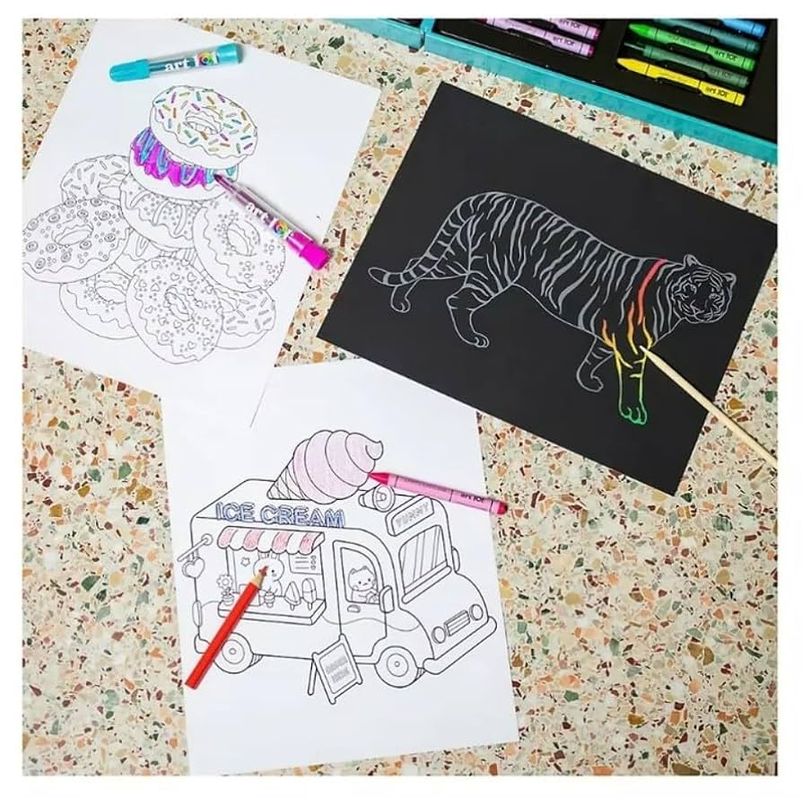 Amazon.com: Art 101 Scratch and Color Art Kit, 103 Pieces