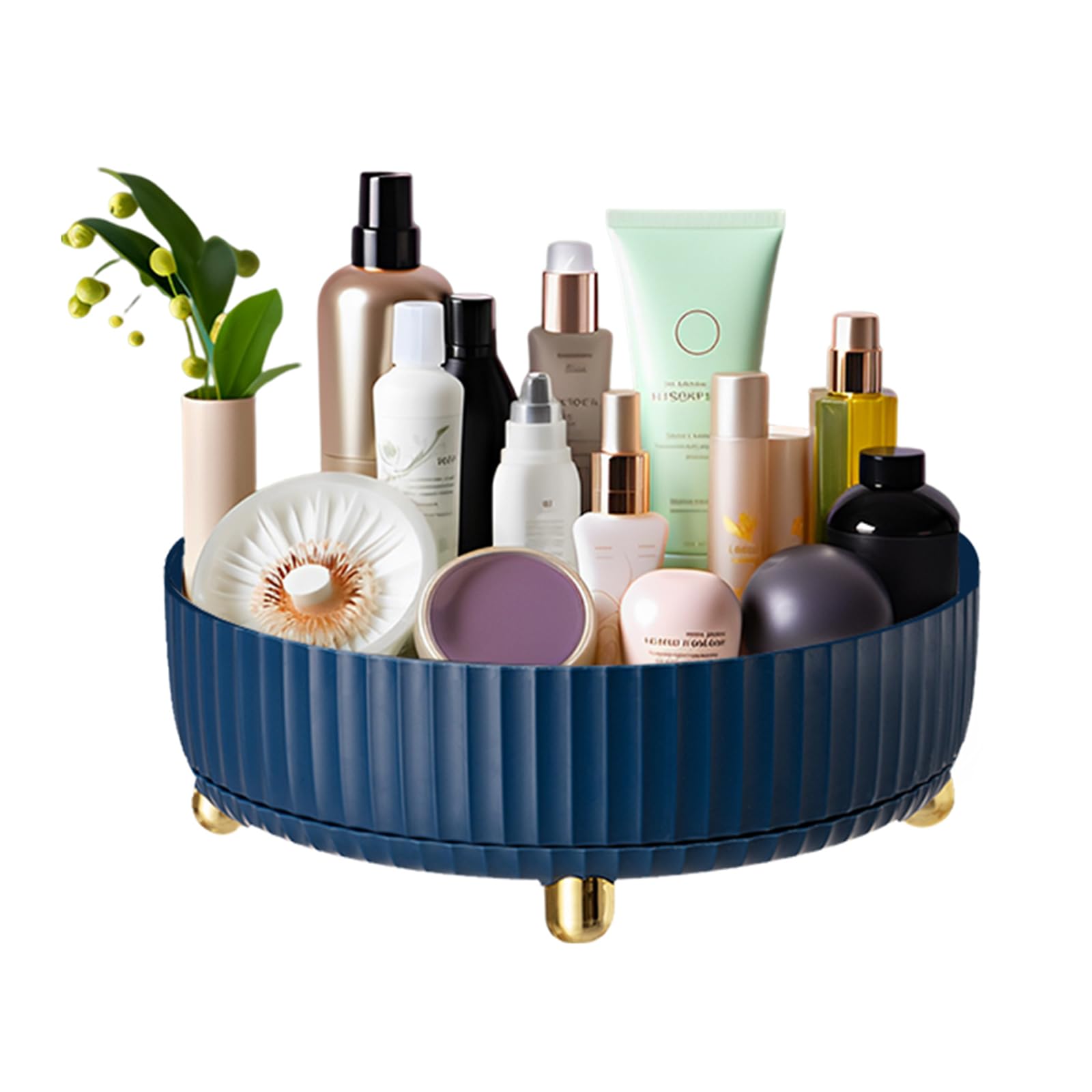 VnmlopiMakeup Organizer Perfume Tray, 360 Degree Rotating Lazy Susan, 11 Inches Large Spinning Turntable Cosmetic Round Tray for Vanity Bathroom, Skincare Display Case, Kitchen Countertop Storage