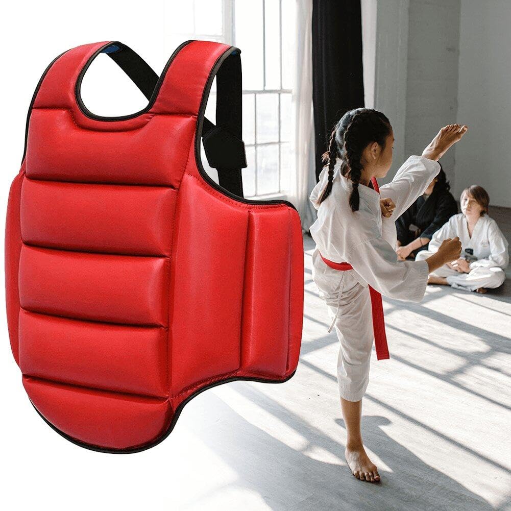 Protège-poitrine De Boxe Kickboxing Mma Muay Thai Protecteur De Corps Karaté Gilet De Protection De Poitrine Réglable Bouclier De Frappe Arts Martiaux Coussin De Protection Des Côtes Du Haut Du Ventre