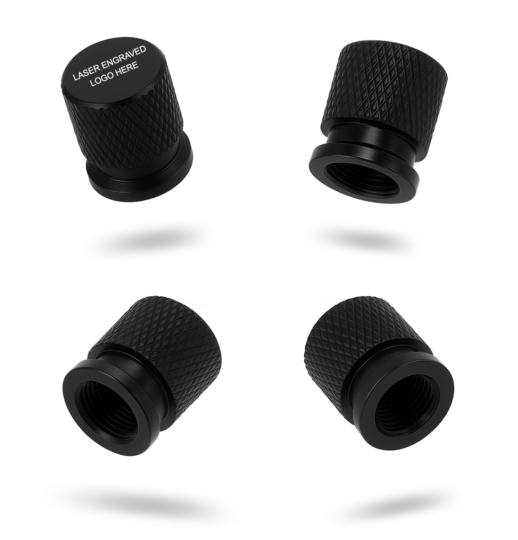 Metal Tyre Valve Caps (Set of 4) | Laser Engraved | Anti-Leak O-Ring | Stylish Air Stem Covers | Universal Fit | Compatible with VV-Poll, Viiruss, Teignn, GT-image-0
