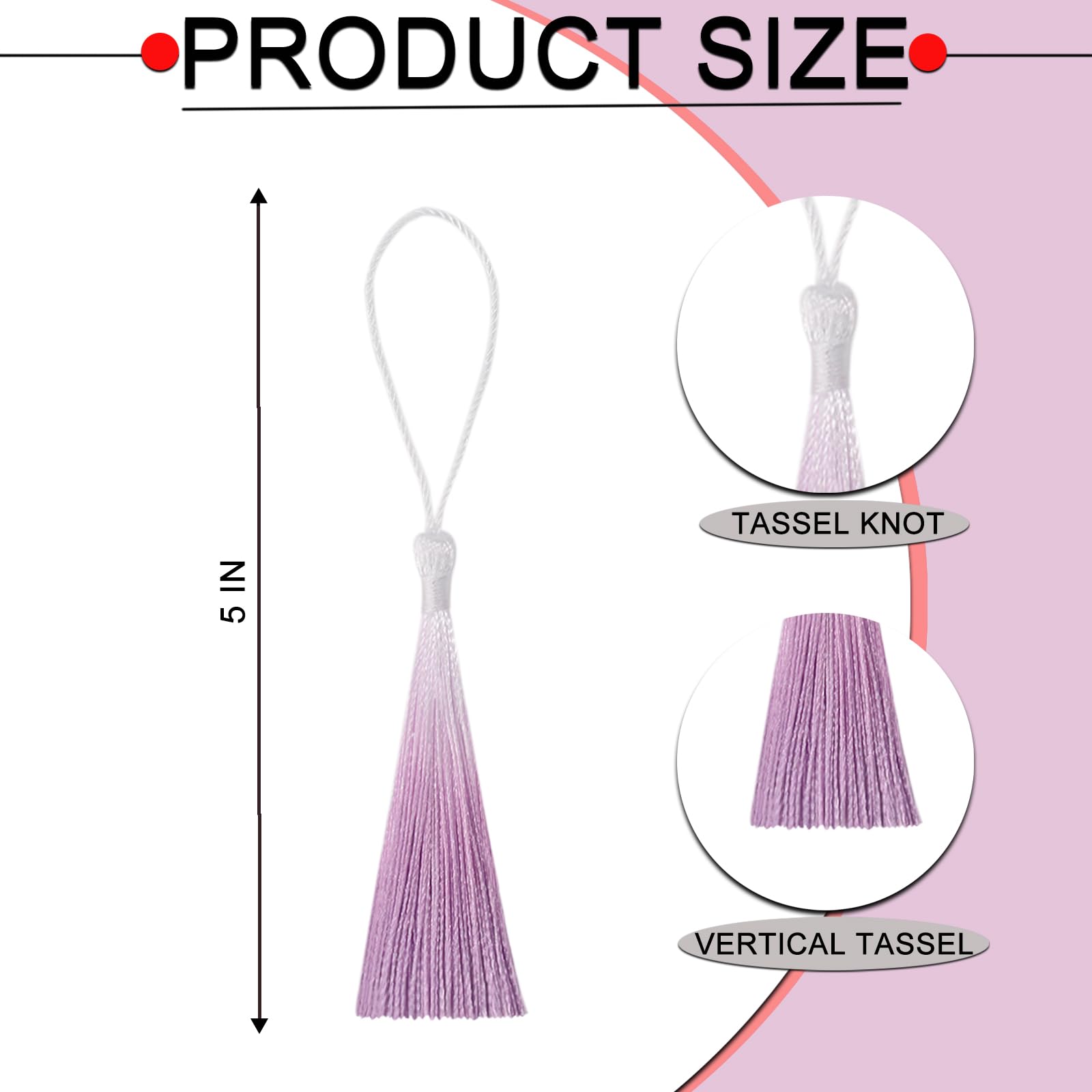 50PCS Mini Silk Tassel for Craft DIY Bookmark Cute Jewellery Making Beaded, Girl Earring, Keyring, Graduation, Small Key - Image 2