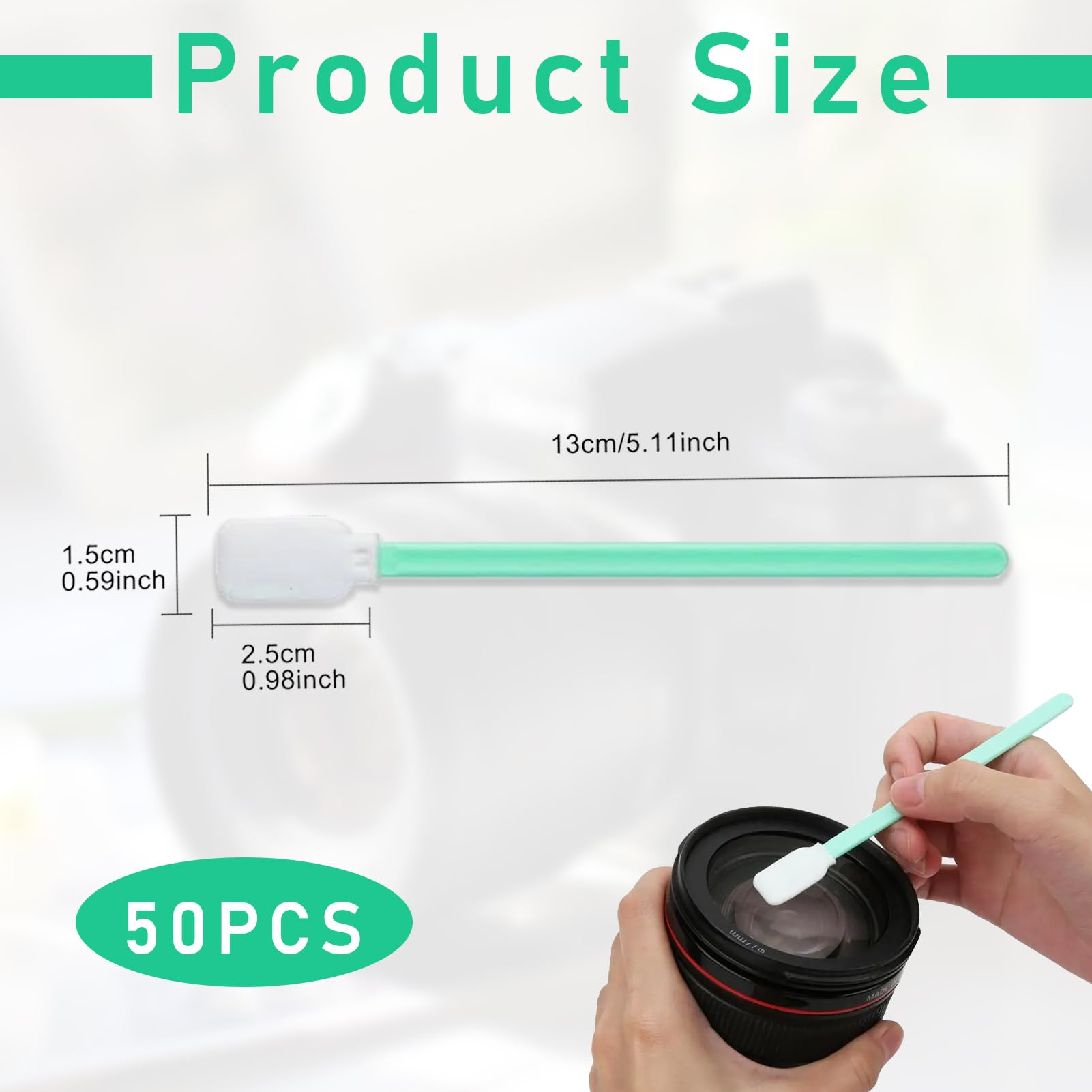 50 Pcs Bastoncillos Oidos,Bastoncillos,Almohadillas De Espuma Multipropósito, Limpieza De Espuma, Punta De Espuma De Limpieza De Esponja Palos, Para Lente De Cámara De Equipo Electrónico