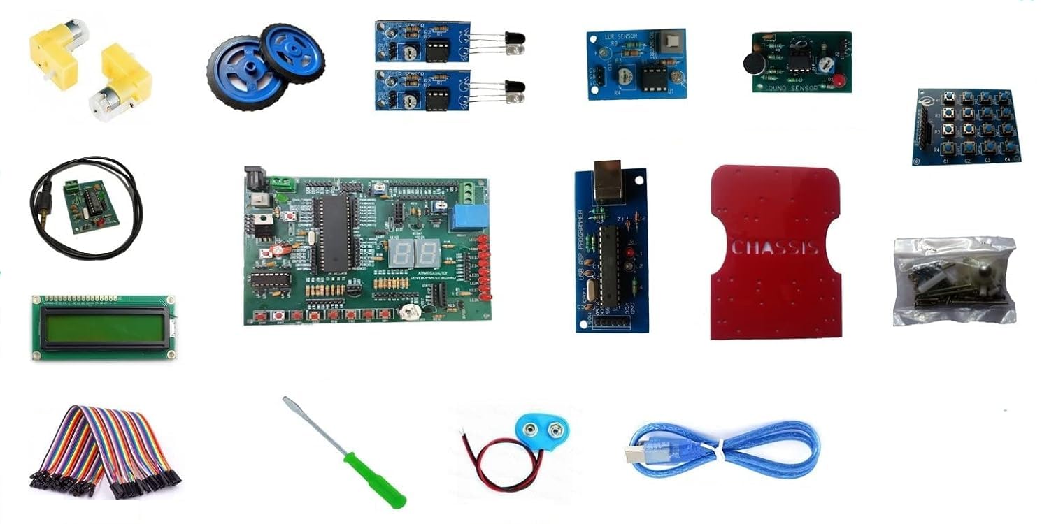 Embeddinator's AVR ATmega16/32 Advance Microcontroller Development DIY Kit (Atmega16 Board+Programmer+Interfacing Modules)-image-6
