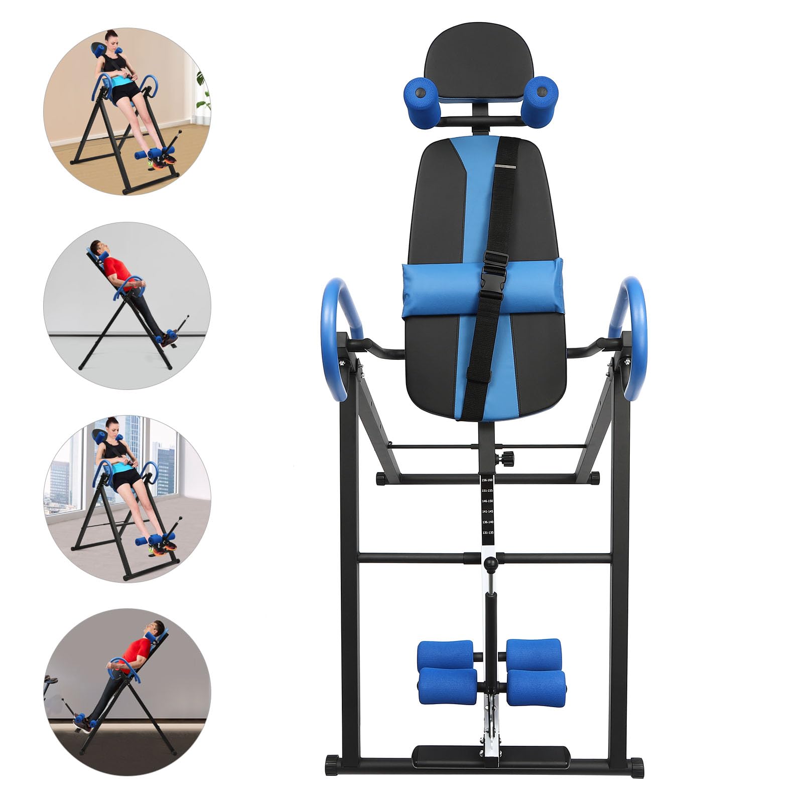 TECLOR Inversion Table With Heat & Massage – 350 Lb Capacity, 3D Memory  Foam, Remote Control, 180° Adjustable
