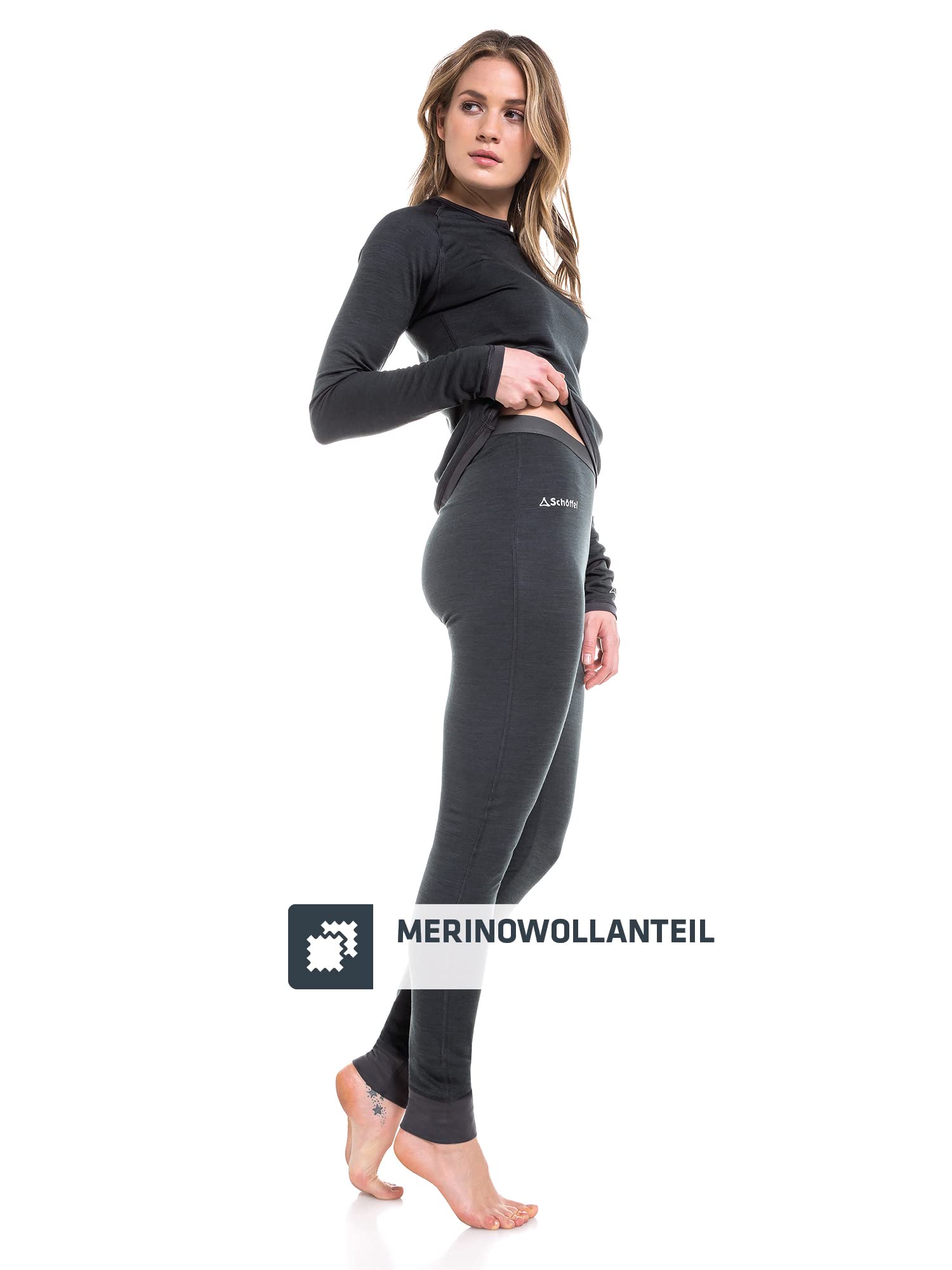 Schöffel Damen Merino Sport Pants long W, temperaturregulierende lange Unterhose, atmungsaktive Thermo Leggings in Wollqualität