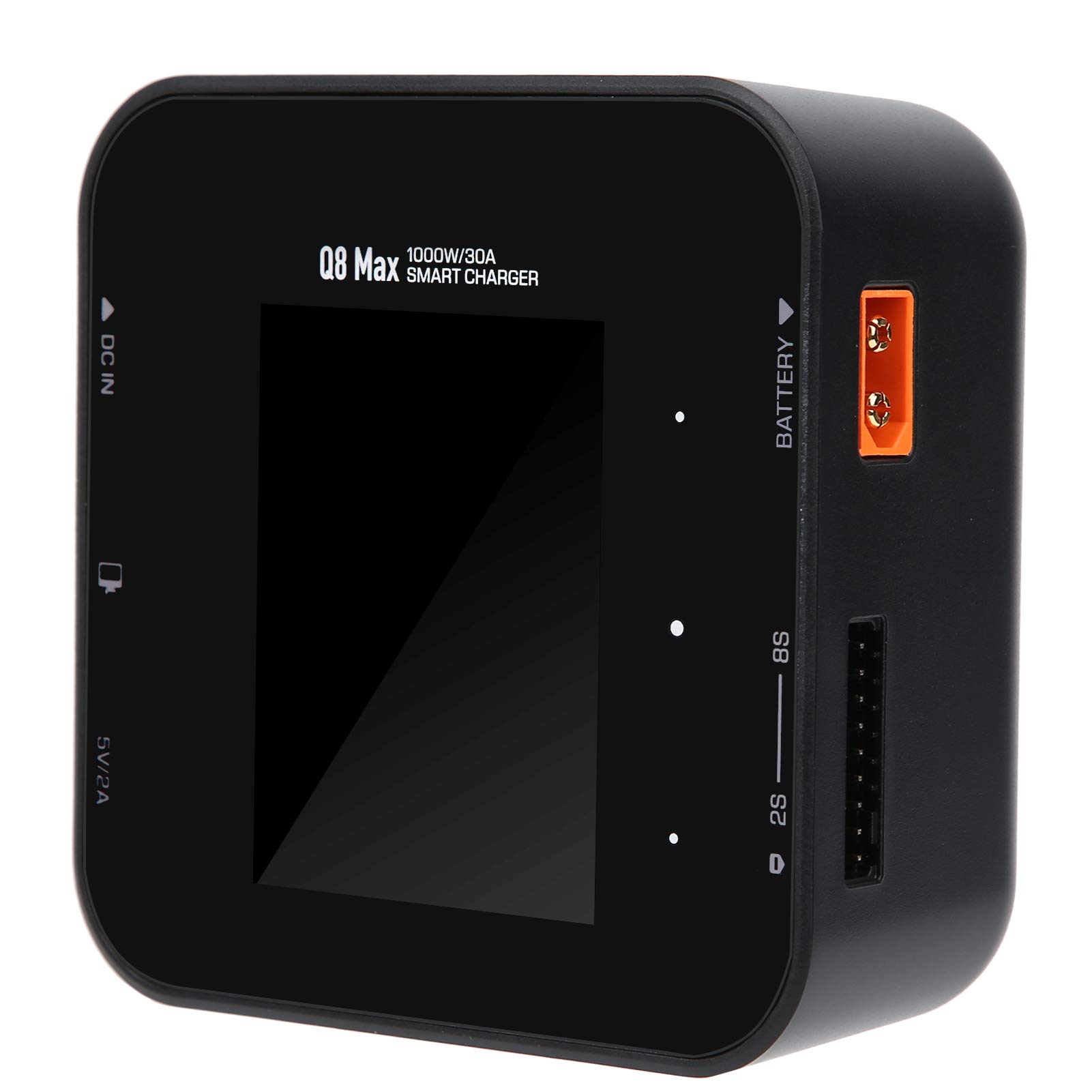 Q8 Caricabatterie con Bilanciamento della Batteria 1000W 30A Ricarica Efficiente per Modelli RC LiPo LiHV NiMH 95x95x45mm