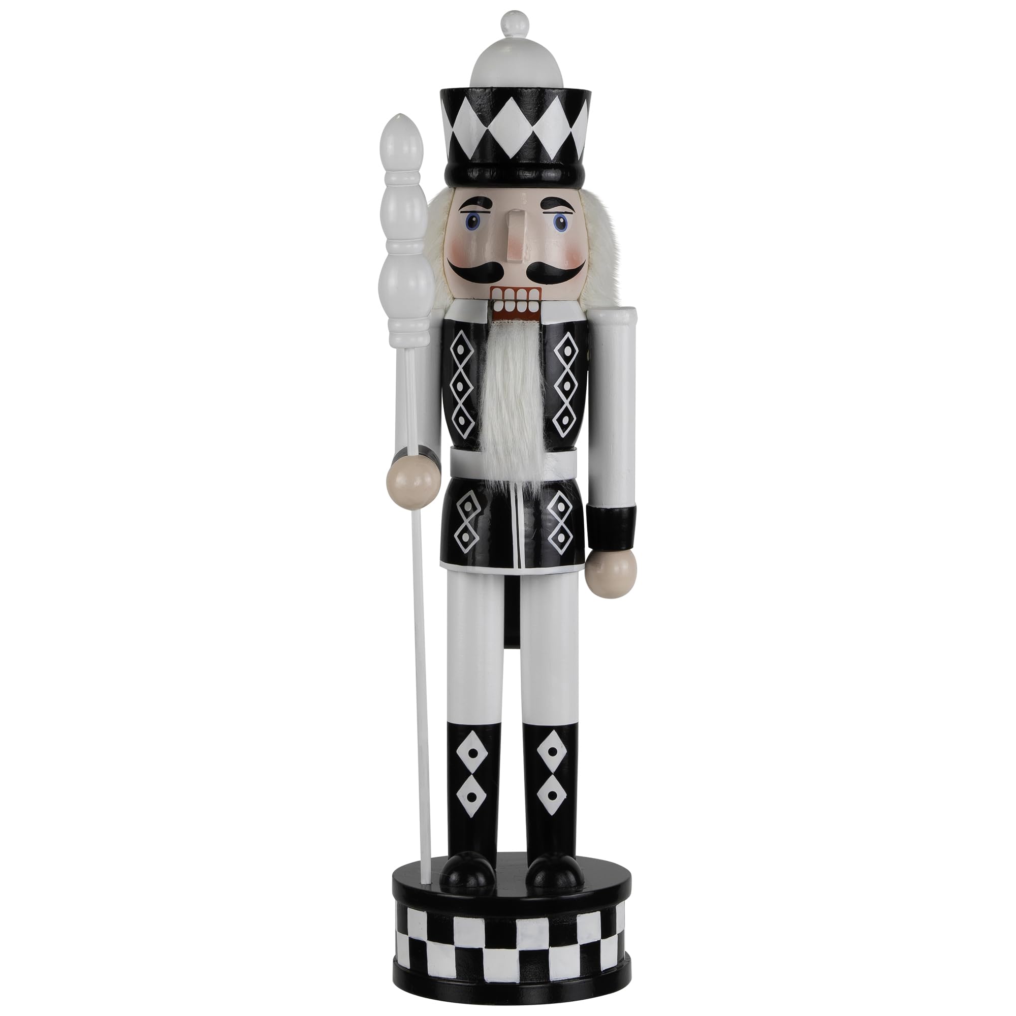 Northlight Checkered Nutcracker Soldier with Scepter Christmas Figure - 15