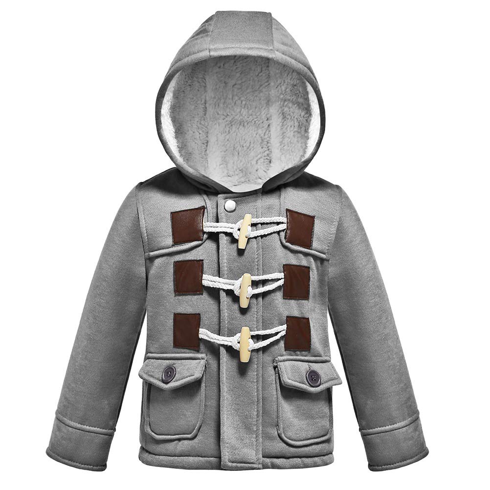 Cappotto con Cappuccio per Ragazze Bambini Giacca Manica Lunga Invernale Capispalla Imbottito Caldo(0-4 Anni)