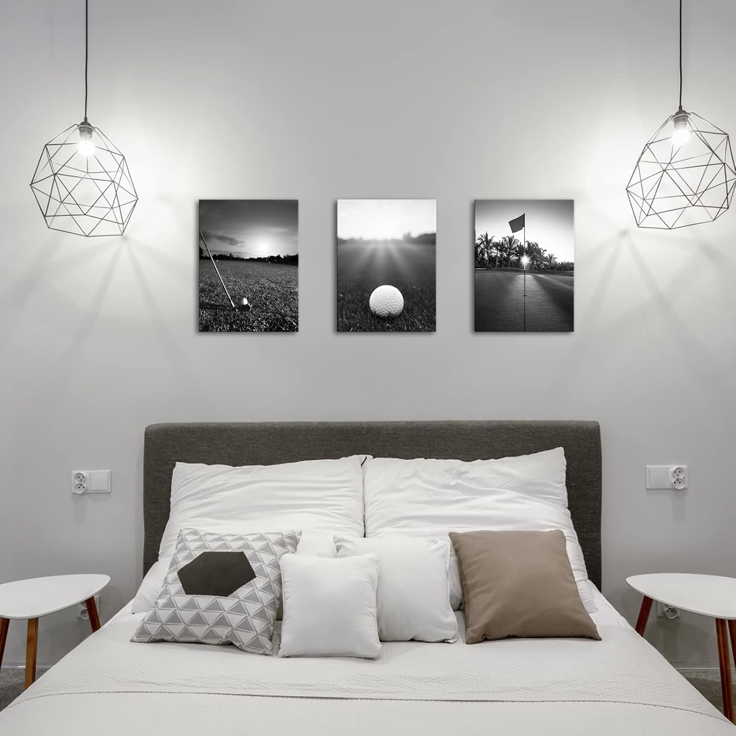 Artmyharbor Golf Canvas Wall Art for Living Room Decor Black White Golf Course Sport Picture Golfing Office Wall Decor - Image 5