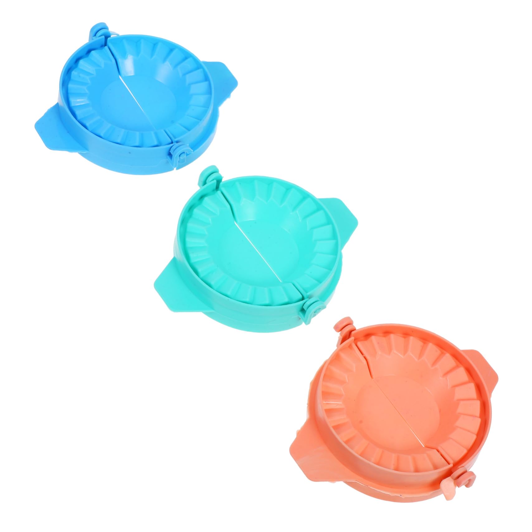 MUCKLILY 3pcs Plastic Dumpling Mold Manual Ravioli Press Versatile Wonton Stamp Empanadas and Making Kitchen Tool